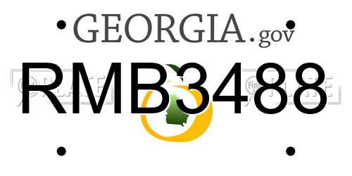 RMB3488 Georgia License Plate