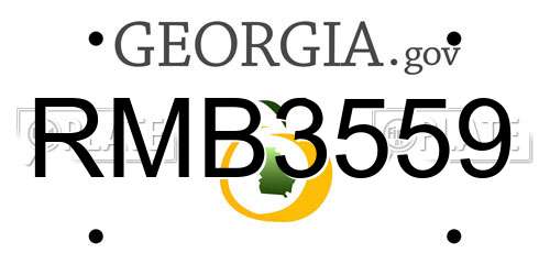 RMB3559 Georgia License Plate