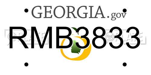RMB3833 Georgia License Plate