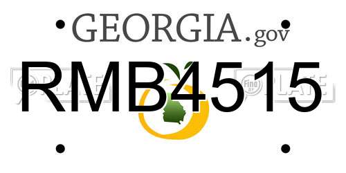 RMB4515 Georgia License Plate