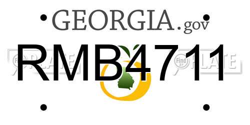 RMB4711 Georgia License Plate