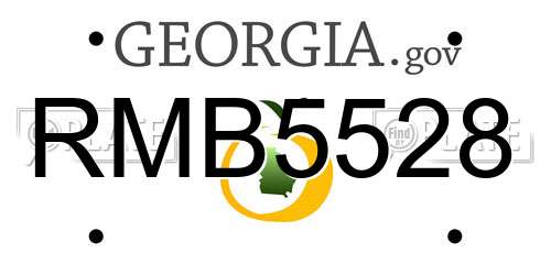 RMB5528 Georgia License Plate
