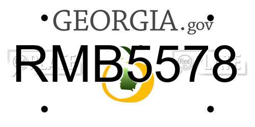 RMB5578 Georgia License Plate