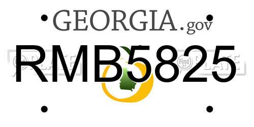 RMB5825 Georgia License Plate
