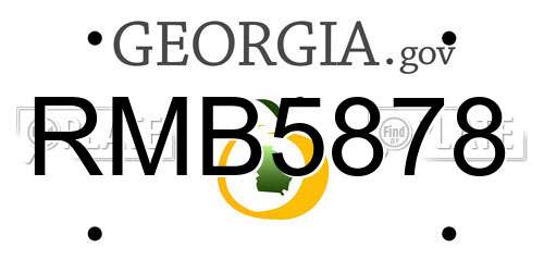 RMB5878 Georgia License Plate