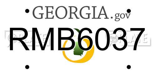 RMB6037 Georgia License Plate