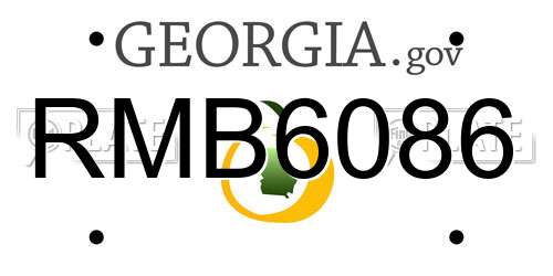 RMB6086 Georgia License Plate