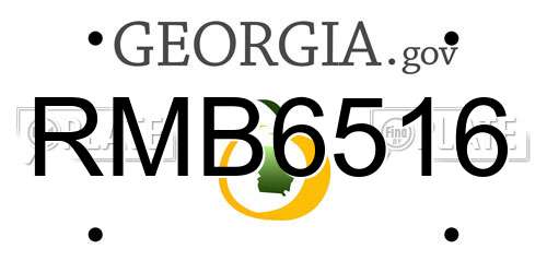 RMB6516 Georgia License Plate