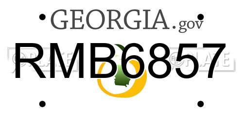 RMB6857 Georgia License Plate