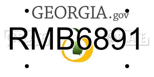 RMB6891 Georgia License Plate