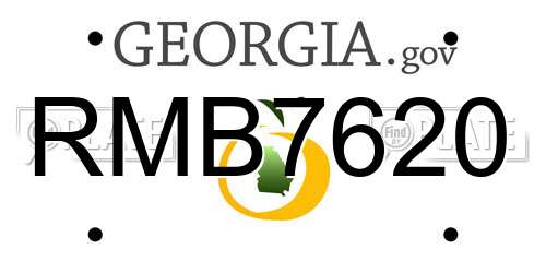 RMB7620 Georgia License Plate