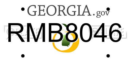 RMB8046 Georgia License Plate