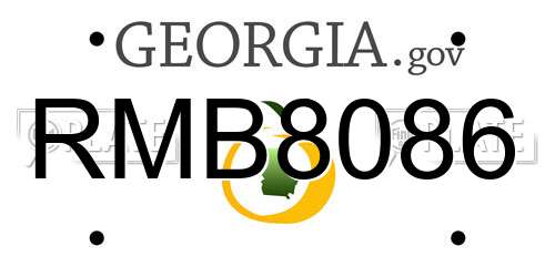 RMB8086 Georgia License Plate
