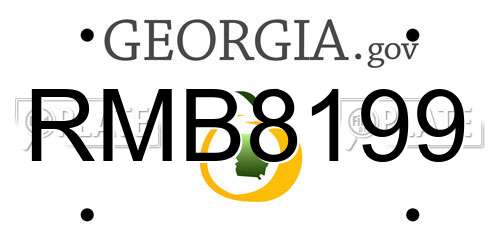RMB8199 Georgia License Plate