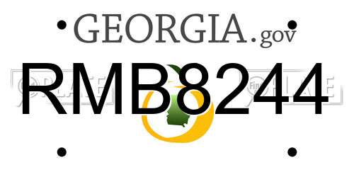 RMB8244 Georgia License Plate