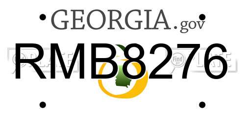 RMB8276 Georgia License Plate