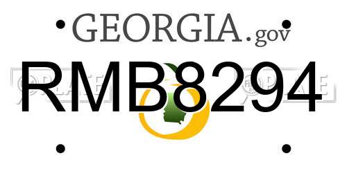 RMB8294 Georgia License Plate