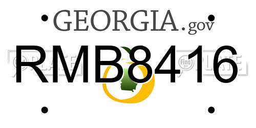 RMB8416 Georgia License Plate