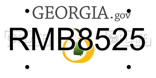RMB8525 Georgia License Plate
