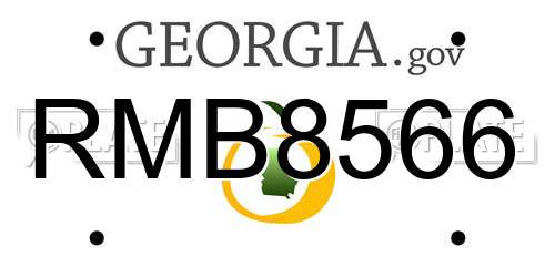 RMB8566 Georgia License Plate