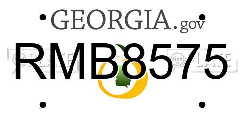 RMB8575 Georgia License Plate