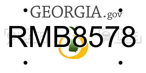RMB8578 Georgia License Plate