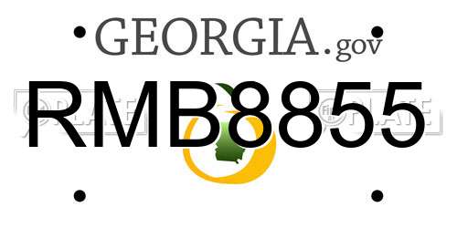RMB8855 Georgia License Plate