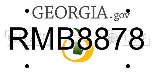 RMB8878 Georgia License Plate