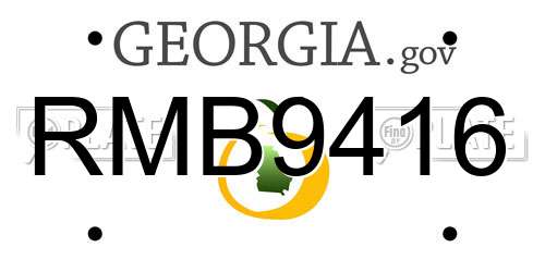 RMB9416 Georgia License Plate
