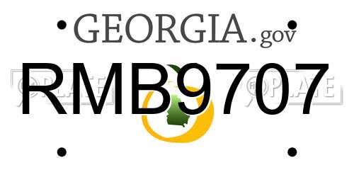 RMB9707 Georgia License Plate
