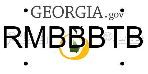 RMBBBTB Georgia License Plate