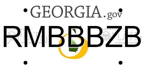 RMBBBZB Georgia License Plate