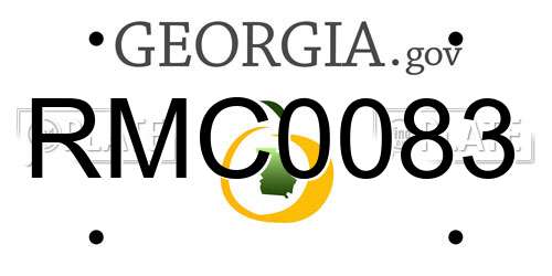 RMC0083 Georgia License Plate