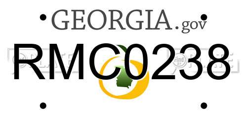 RMC0238 Georgia License Plate