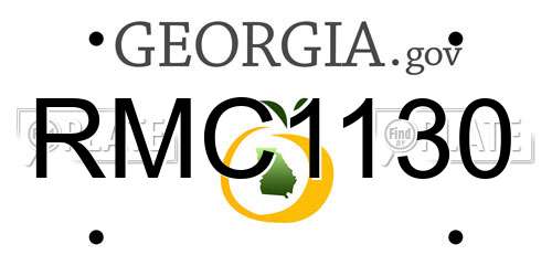 RMC1130 Georgia License Plate