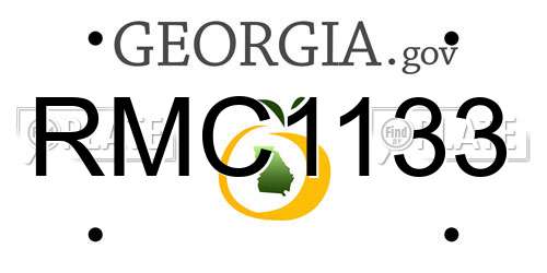 RMC1133 Georgia License Plate