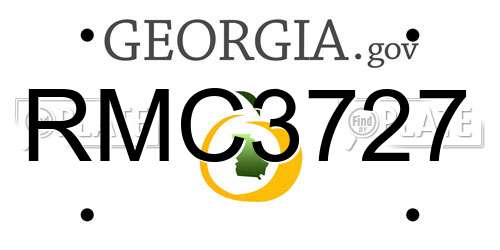 RMC3727 Georgia License Plate
