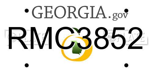 RMC3852 Georgia License Plate