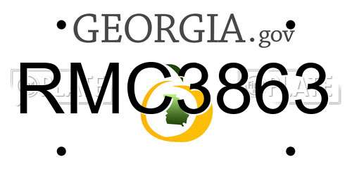 RMC3863 Georgia License Plate