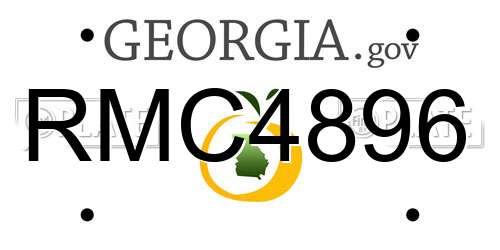 RMC4896 Georgia License Plate