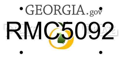 RMC5092 Georgia License Plate