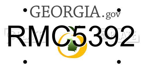 RMC5392 Georgia License Plate