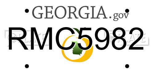 RMC5982 Georgia License Plate