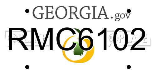 RMC6102 Georgia License Plate