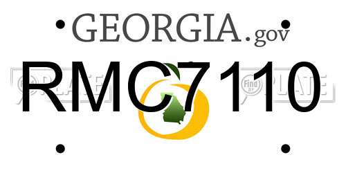 RMC7110 Georgia License Plate