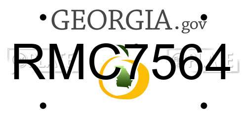RMC7564 Georgia License Plate