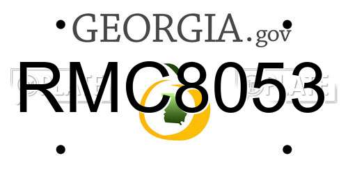 RMC8053 Georgia License Plate