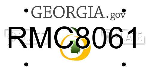 RMC8061 Georgia License Plate