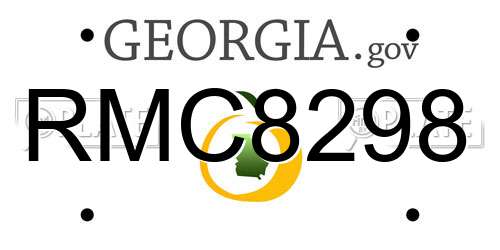 RMC8298 Georgia License Plate