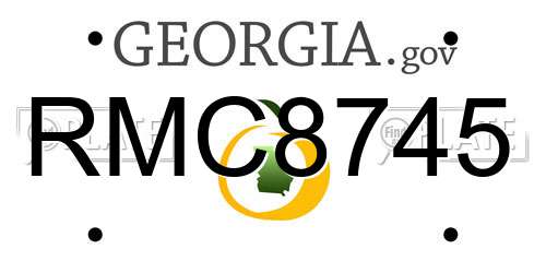 RMC8745 Georgia License Plate